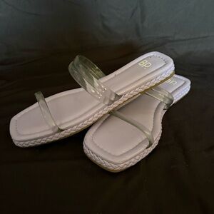 BP Women's Clear Strap Sandals in White